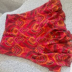 Liz Claiborne Hot Pink and Orange Paisley Midi Dress